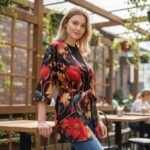Le Robe Fleurs de Flamme – Estilo Ousado com Toque Floral Sofisticado