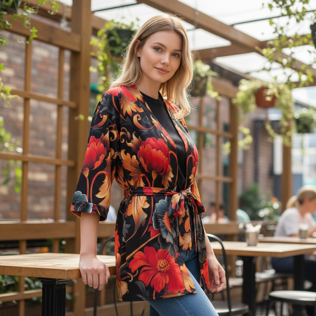 Le Robe Fleurs de Flamme – Estilo Ousado com Toque Floral Sofisticado