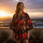 Le Robe Fleurs de Flamme – Estilo Ousado com Toque Floral Sofisticado